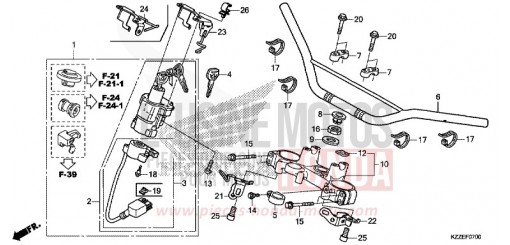 HANDLE PIPE/TOP BRIDGE CRF250LAH de 2017
